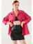 Kadın Koyu Pembe Oversize Uzun Basic Gömlek 3