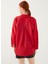 Kadın Kırmızı Oversize Uzun Basic Gömlek 4