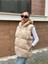 Kadın Krem Oversize Şişme Yelek 2