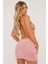 Halter Örgü Elbise - Toz-Pembe 4
