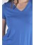 Tolga Saraçoğlu Kadın V Yaka Kısa Kol Minimalist T-Shirt 3