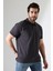 %100 Pamuk Regular Fit Dar Kesim Kısa Kollu Polo Yaka T-Shirt 21844 Füme 1