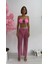 Fishnet Crytal Pantolon - Pembe 5