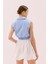 Beli Lastikli Kolsuz Poplin Gömlek Mavi Y2513539_036 2