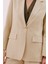 Tek Düğmeli Keten Blazer Ceket Bej Y2516002_024 4