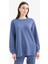 Regular Fit Bisiklet Yaka Basic Düz Sweatshirt Tunik D4598AX25SP 3