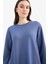 Regular Fit Bisiklet Yaka Basic Düz Sweatshirt Tunik D4598AX25SP 4