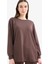 Regular Fit Bisiklet Yaka Basic Düz Sweatshirt Tunik D4598AX25SP 1