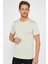 Unisex 5'li Paket Siyah-Taş-Mavi-Açık Mavi-Beyaz Slim Fit Dar Kesim Pamuk Bisiklet Yaka Tişört 5