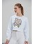 Kadın Beyaz Baskılı Sweatshirt 3