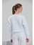 Kadın Beyaz Baskılı Sweatshirt 4