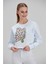 Kadın Beyaz Baskılı Sweatshirt 5