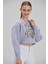 Kadın Lila Baskılı Sweatshirt 2
