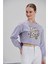 Kadın Lila Baskılı Sweatshirt 4