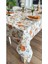 Leke Tutmaz Sıvı Geçirmez Balkabağı Desenli Ekru Masa Örtüsü 2