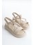 BA04577 Ten Kadın Çapraz Borulu Yumuşak Tabanlı 5 cm Sandalet - 40 1