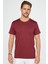 Unisex 5'li Paket Lacivert-Haki-Bordo-Tarçın-Vizon Slim Fit Dar Kesim Pamuk Bisiklet Yaka Tişört 4