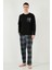 Ekoseli Cepli Beli Lastikli % 100 Pamuk Regular Fit Pijama Takımı Erkek Pijama Takımı 6572001 3