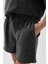 Lazer Kesim Bağcık Detay Antrasit Şort 5