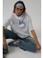 Sırt ve Ön Baskılı Oversize Beyaz T-Shirt 1