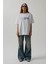 Sırt ve Ön Baskılı Oversize Beyaz T-Shirt 2