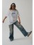 Sırt ve Ön Baskılı Oversize Beyaz T-Shirt 4