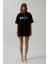 Sırt ve Ön Baskılı Oversize Siyah T-Shirt 2