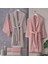 Hobby Line - Pamuklu Bornoz Seti - Pembe K. Bej 1