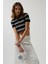 Polo Yaka Crop Siyah T-Shirt 1