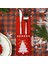 B-13 4 Adet Noel Bıçak Çatal Tutucu Noel Baba Kar Tanesi Elk Noel Ağacı Çatal Cep Çantası Nonwoven Sofra Organizatör Masa Süsü (Yurt Dışından) 4