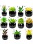 Stil 9 Siyah Seramik Saksı Mini Yapay Yeşil Succulents Bitki Bonsai Seti Sahte Çiçek Vazo Ev Balkon Dekor Masaüstü Süsleme (Yurt Dışından) 5
