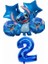 6 Adet Numarası 2 Lilo ve Stitch Doğum Günü Dekorasyon Dikiş Kek Topper Arka Plan Banner 3D Balon Çocuklar Erkek Kız Bebek Duş Malzemeleri (Yurt Dışından) 1