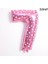 Noktalı Pembe 7 Yay Bebek Kız Pembe Balon Seti 32 Inç Pembe Nokta Numaralandırma Balon Arabası Helyum Topu 1. Doğum Günü Partisi Süslemeleri Bebek Duş (Yurt Dışından) 1