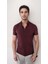 Erkek Likralı Bordo Kısa Kol Gömlek 1