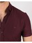 Erkek Likralı Bordo Kısa Kol Gömlek 2