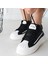 Siyah Suni Deri Bağcıklı Kadın Sneaker Kadın Ayakkabı 3
