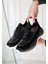 Siyah Rugan Bağcıklı Kadın Sneaker Ayakkabı 3