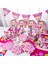 Fork-6pcs Pembe Prenses Kız Doğum Günü Partisi Kağıt Tabaklar Masa Örtüsü Banner Bebek Duş Barbi Süslemeleri Malzemeleri Çocuk Oyuncakları Bebek (Yurt Dışından) 2