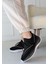 Siyah Rugan Bağcıklı Kadın Sneaker Ayakkabı 3