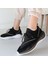 Siyah Rugan Bağcıklı Kadın Sneaker Ayakkabı 4