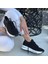 Siyah Triko Boncuk Işlemeli Kadın Sneaker Ayakkabı 4
