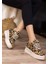 Leopar Renkli Süet Bağcıklı Kadın Sneaker Ayakkabı 2
