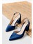 Lacivert | Saten | 34-43 Numara | Topuk Boyu 8 cm | Pad'lı Iç Taban Kadın Topuklu Ayakkabı | Shine 2