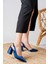 Lacivert | Saten | 34-43 Numara | Topuk Boyu 8 cm | Pad'lı Iç Taban Kadın Topuklu Ayakkabı | Shine 4