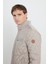 Standart Fit Normal Kesim Dik Yaka Desenli Overcoat 4