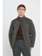 Standart Fit Normal Kesim Dik Yaka Desenli Overcoat 1