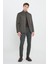 Standart Fit Normal Kesim Dik Yaka Desenli Overcoat 2