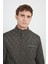 Standart Fit Normal Kesim Dik Yaka Desenli Overcoat 4