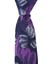 Dar Kesim Mor - Gri Çiçek Desenli Slim 6 Cm. Hand Made Kravat 1