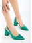 Yeşil | Saten | 34-43 Numara | Topuk Boyu 8 cm | Pad'lı Iç Taban Kadın Topuklu Ayakkabı | Shine 3